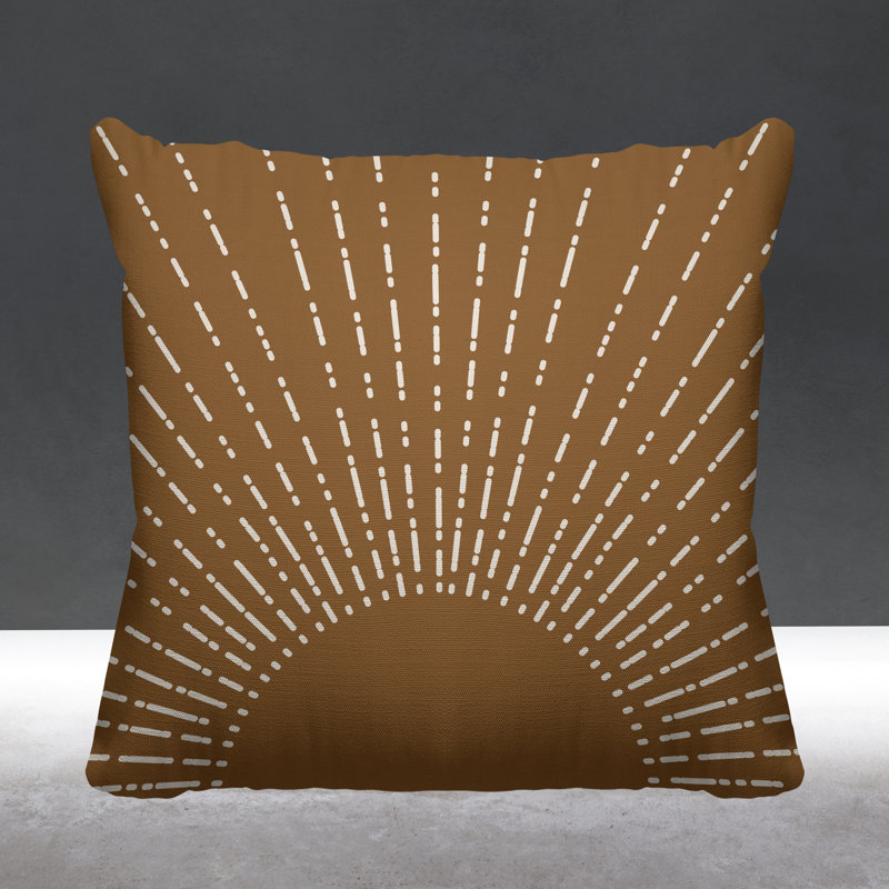 Bibo Abstract Outdoor Reversible Throw Pillow, 15W" x 15H", Walnut
