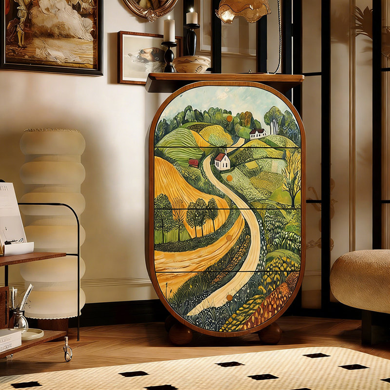 Armoire d'entrée 4 tiroirs Modern, Noyer