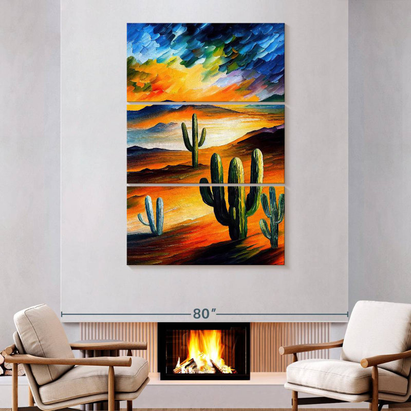 Desert Cactus I, 74" H x 48" W