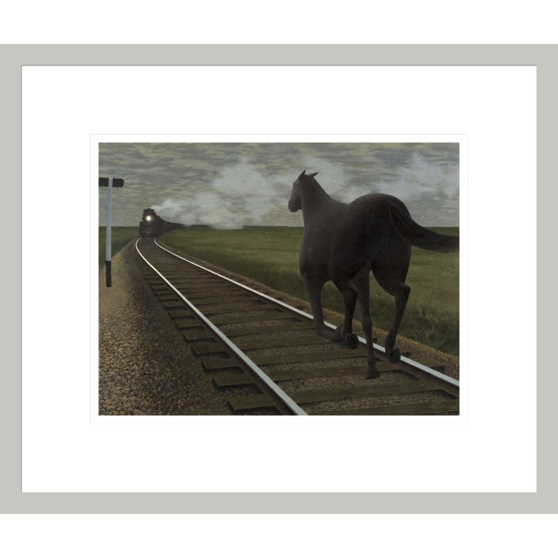 «Horse and Train» par Alex Colville - impression giclée encadrée, H 13,75 po x l 16,33 po