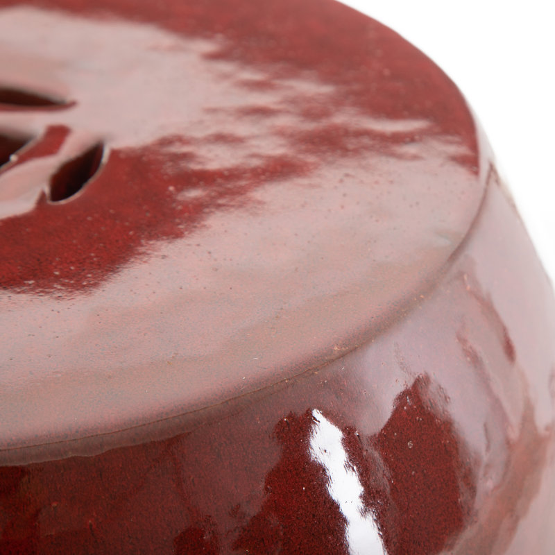 Bryony Ceramic Accent Stool, Terracota
