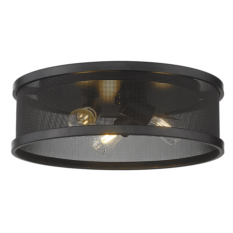 Plafonnier encastré 3 lumières 15 po Creslow, Noir mat