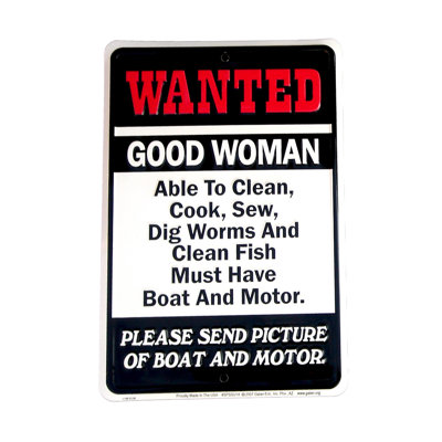 Plaque murale en métal «Wanted Good Woman»