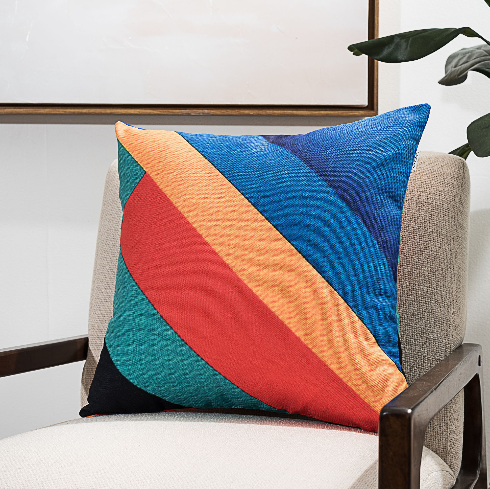 Tayse Rugs Colorful Diagonal Stripes Throw Pillow | Wayfair