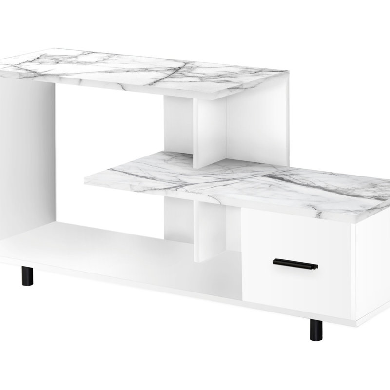 Modern 48 Inch TV Stand With Storage Drawer, Contemporary Media Entertainment Center For Living Room And Bedroom, White