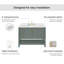 Meuble-lavabo simple 48 po ARIEL Magnolia avec plateau en vert rétro, avec comptoir en quartz blanc Carrara-2125877693-2119354773