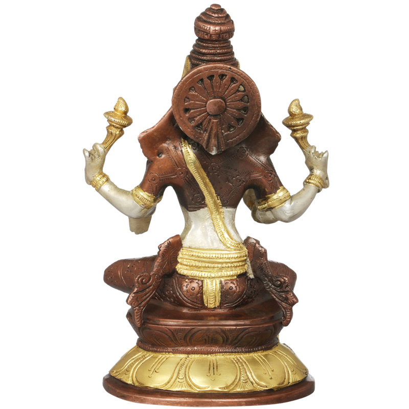 Quatre Lakshmi à quatre bras assis à Lalitasana, Brun / or