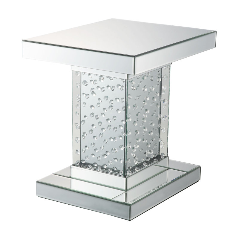 Table de bout, miroir et faux cristaux
