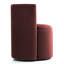 Fauteuil d'appoint demi-tonneau en velours avec roulettes-2076944054