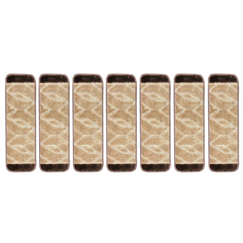 Tapis d'escalier Amandari Gloria Brown, 0,5 x 26 x 8,5