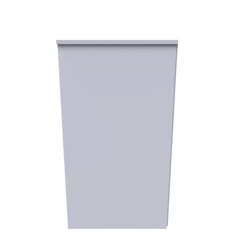 Fully Assembled Alafia 3 Drawer Bedside Table, Grey, White