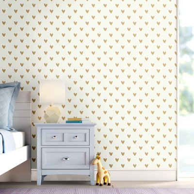 Rouleau de papier peint adhésif Cune Gold Heart Spot L 16,5 pi x l 20,5 po