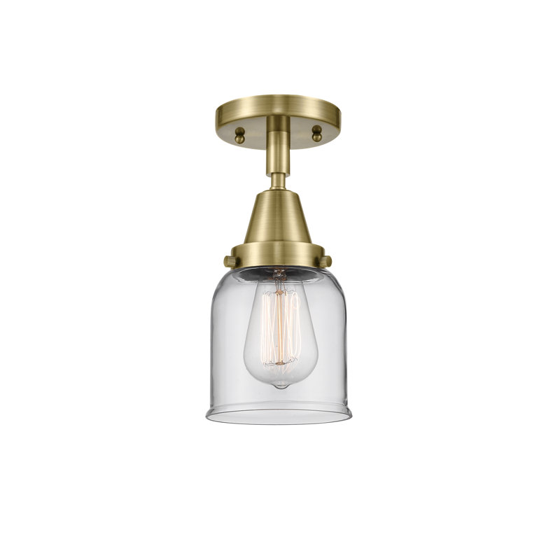 Plafonnier en verre, Laiton antique, Oui, Ampoule non incluse
