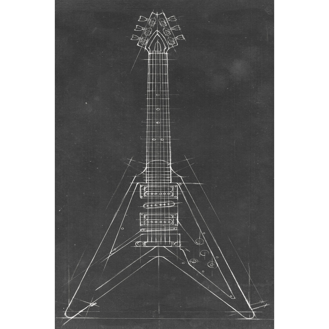 Wandbild E-Gitarre Blueprint I