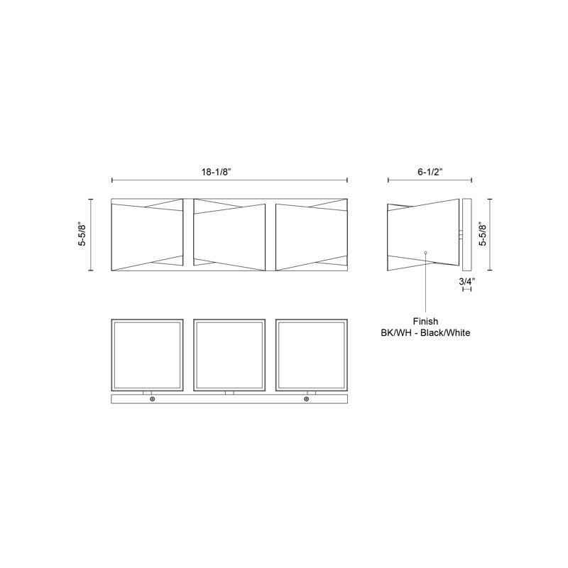 Cubix 3 - Light LED Vanity Light
