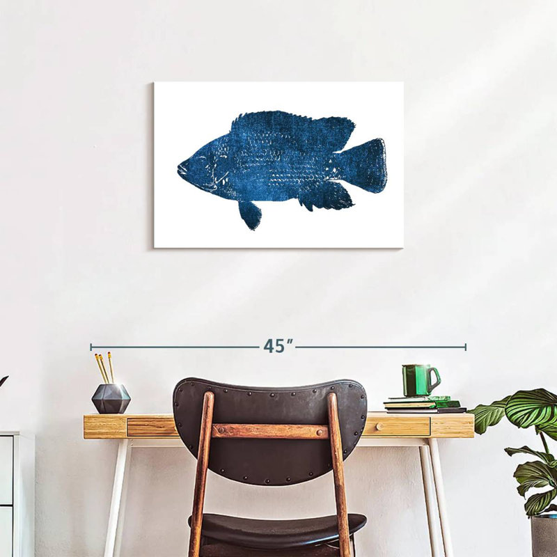 Brampt Navy Fish, 20" H x 30" W