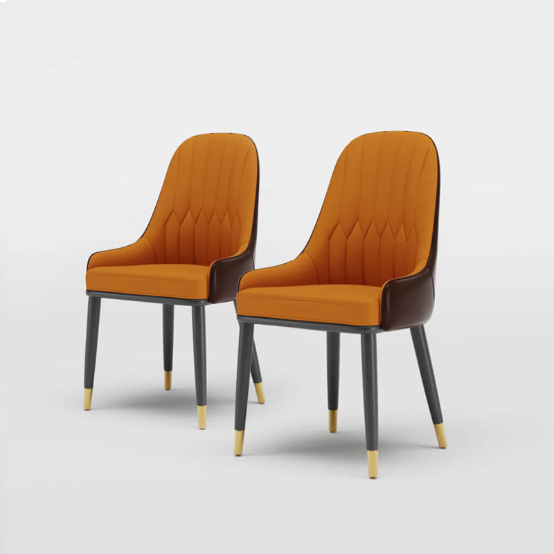 Silva Faux Leather Upholstered Armchair, Brown/Orange