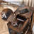 Rustic Brown Floor Lamp With Flip Top Side Table, USB Charging Ports, And 360° Rotatable Lampshade