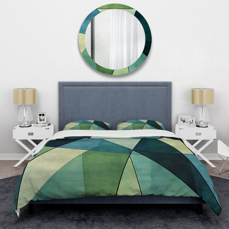Ensemble de housse de couette Blue Green Window Tides II - Abstract Collages
