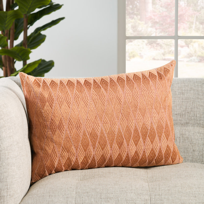 Housse et insert de coussin rectangulaire Lexington, Rose / terre cuite, Housse de coussin seulement - sans insert