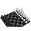 Chess Set Acrylic Chicago Vs New York With B/w Wood Hatch Board