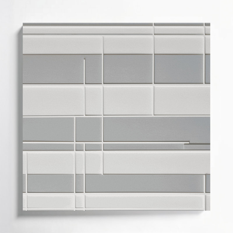 Minimalisme 3, art mural sur toile grise, H 16 po x l 16 po