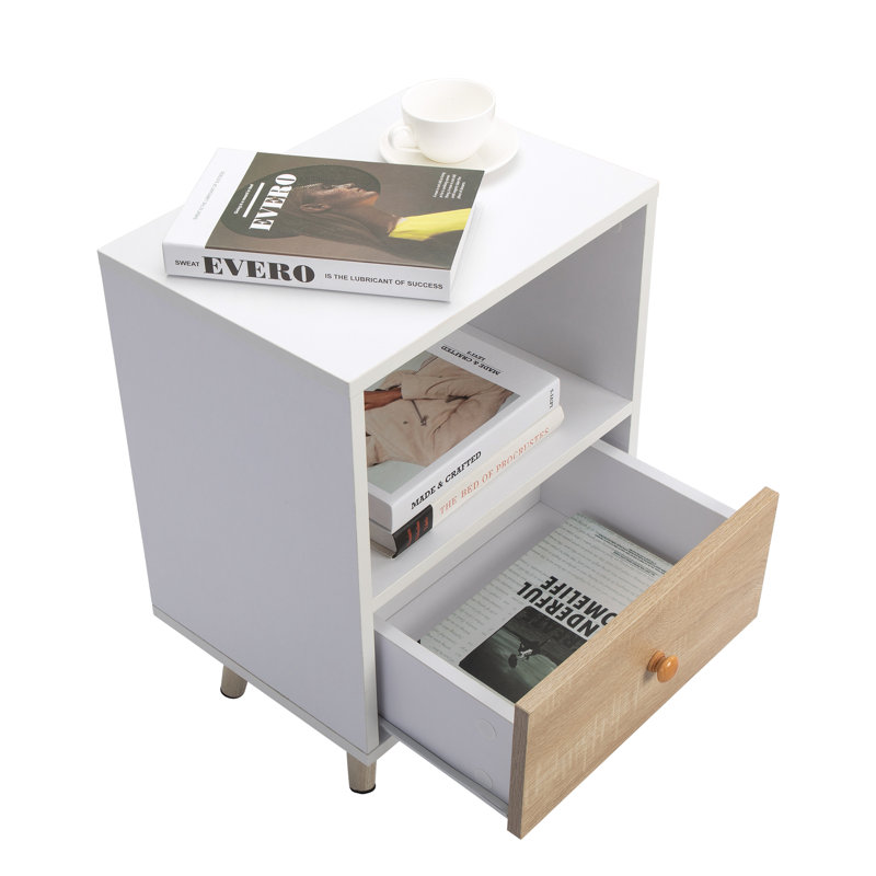 Arcola Nightstand, White/Natural