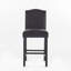 Ensemble de 2 tabourets de bar rembourrés à hauteur de comptoir de 26,25 po avec garniture cloutée, gris anthracite foncé et noyer