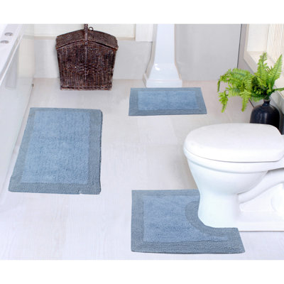 Tapis de bain réversible 100% coton, 3 pièces avec contour, Home Hot Weavers Luxury