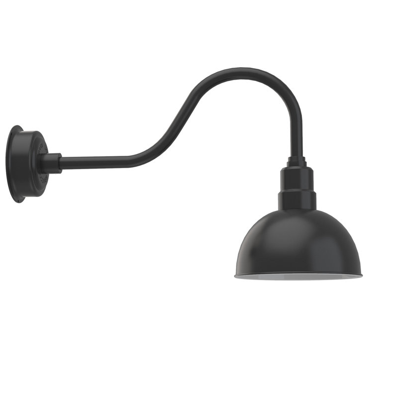 Luminaire de grange d’extérieur à del Dipkarpaz, Noir mat, H 18 po x l 10 po x P 29 po