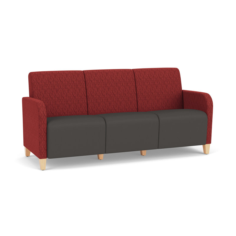Siena Lounge Reception 3 Seat Sofa, Natural, Patriot Plus Black - Wipe Clean Vinyl