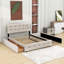 Grand lit plateforme tapissier avec rangement et lit gigogne simple TG-1401794792