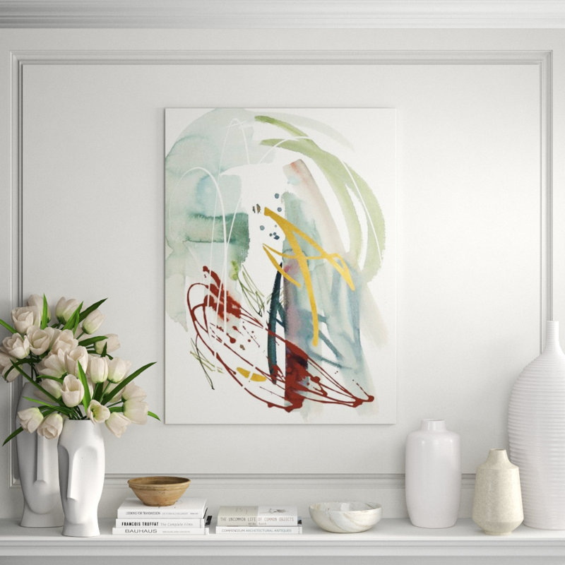 Modern Abstract II Painting by Sara Brown, Glass Coat, 41" H x 30" W x 1.5" D