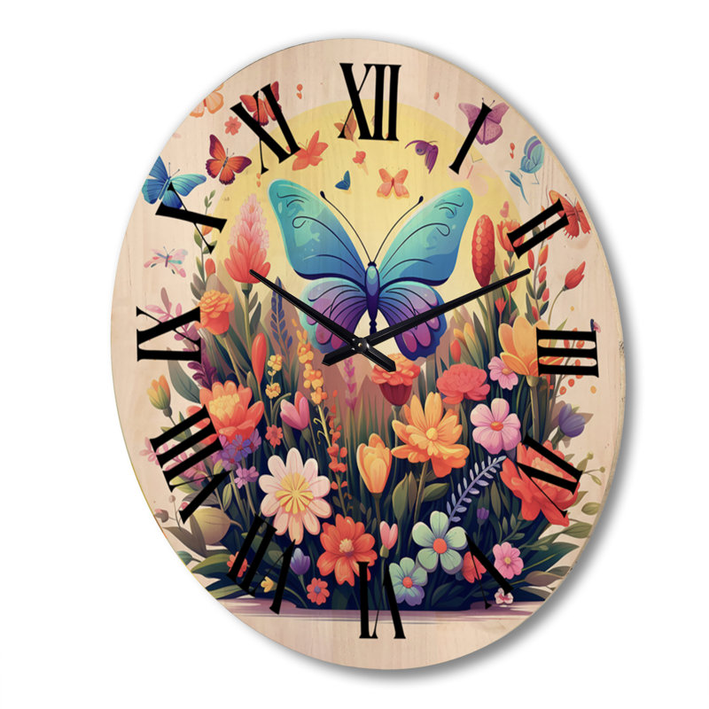 Horloge murale en bois massif Mounthill, Très grand