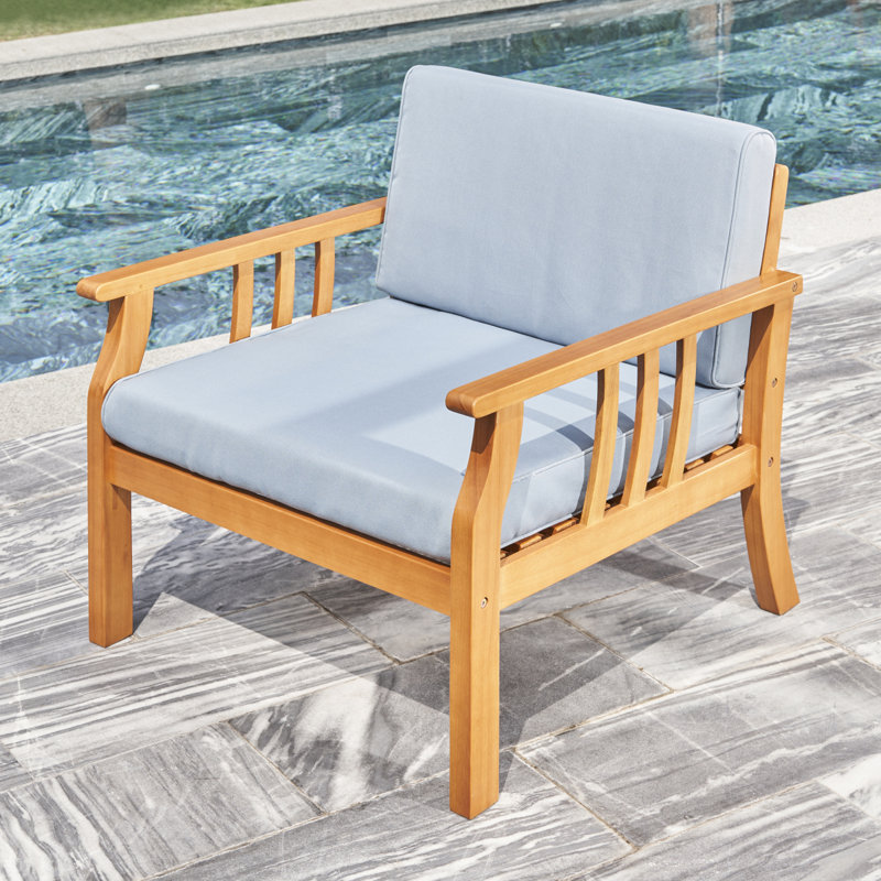 Canapé d'extérieur en bois avec coussin Kapalua