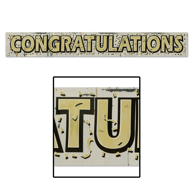 Metallic Congratulations Fringe Banner