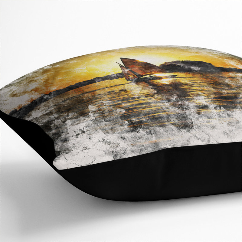 Square Cushion, 40cm H x 40cm W x 15cm D, Black