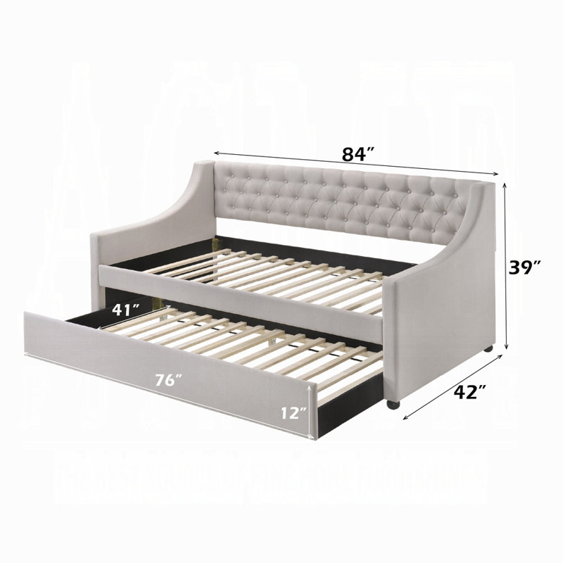 Lianna Daybed W/Trundle (Twin), Gray, Twin