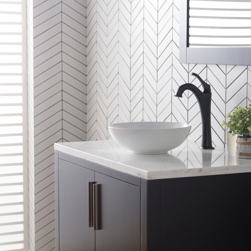Lavabo de salle de bain vasque circulaire en céramique mince