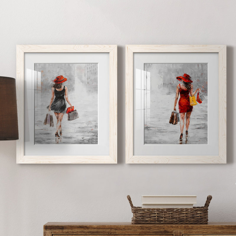 City City I - ensemble de 2 reproductions d'art, H 24 po x l 36 po x P 1,5 po, Papier encadré blanc, Blanc