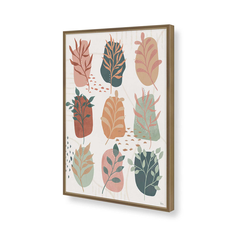 Whispering Leaves I Print dans un cadre, Cadre ouvert à coins ouverts, or brossé, H 15,25 po x l 12,25 po