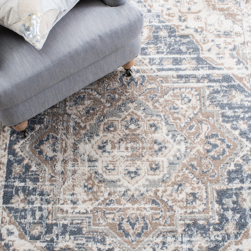 Tapis oriental beige / gris Gyle, Rectangle 5 pi 3 po x 7 pi 8 po