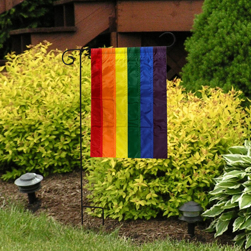 Drapeau de jardin arc-en-ciel brodé