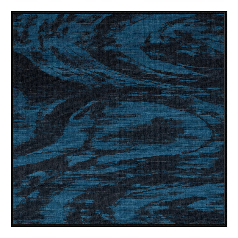 Tapis abstrait gris lavable à la machine, Carré 4 pi