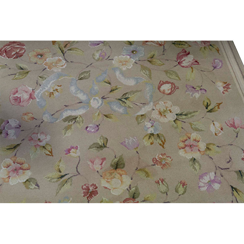 Tapis beige noué à la main de haute qualité