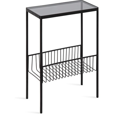 Modern Side Table With Storage Rack, Lightweight Contemporary End Table For Living Room, Bedroom, Or Entryway