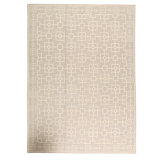 Wool Geometric Area Rug in White