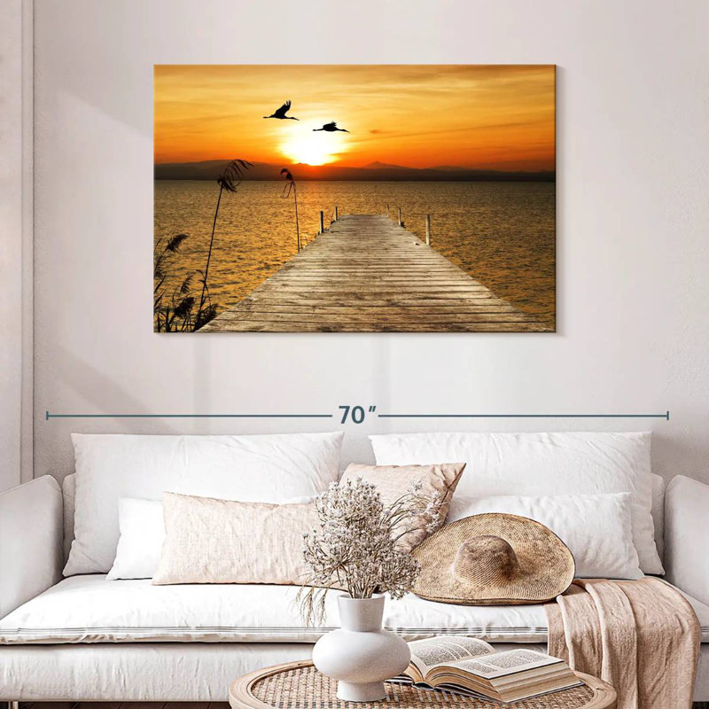 Alvord Beach Dock Sunset, 30" H x 45" W
