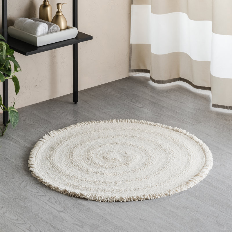Raul Cotton Non-Slip Bath Mat, Ivory, 30"W x 30"L