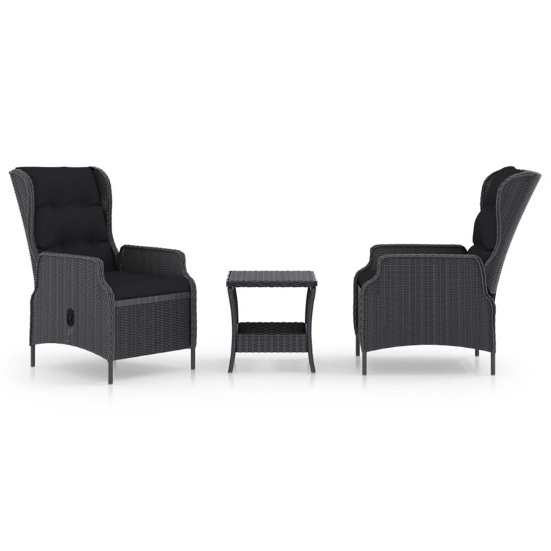 3 pièces avec coussins, Gris foncé